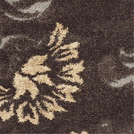 Safavieh 5 ft. 3 in. x 7 ft. 6 in. Medium Rectangle Dark Brown and Smoke Florida Shag Rug SG463-2879-5